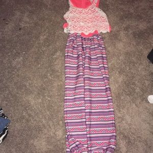 Girls coral pantsuit